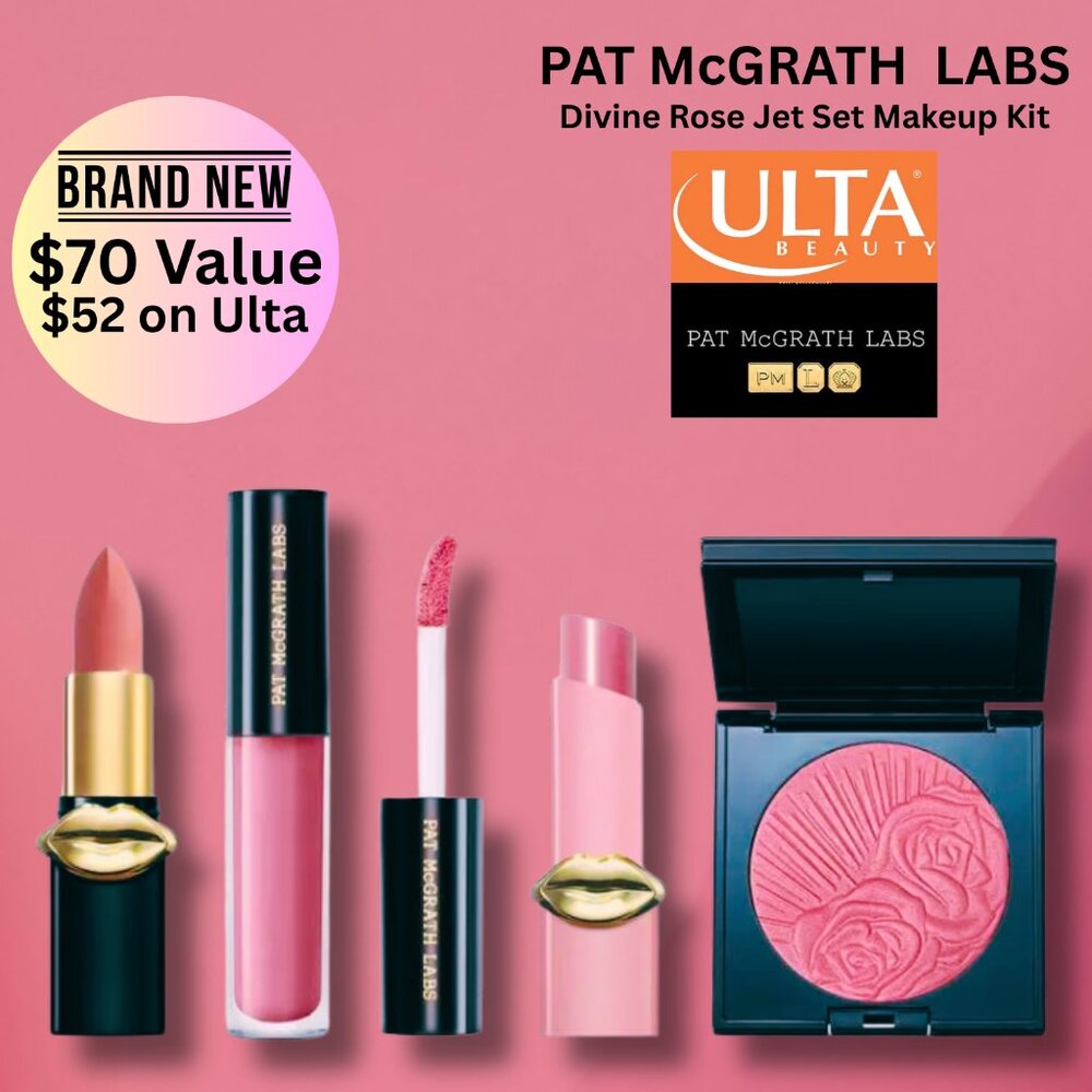 NEW Sealed Pat McGrath Labs Pink Rose Deluxe Travel Size Blush Lips Makeup Kit
